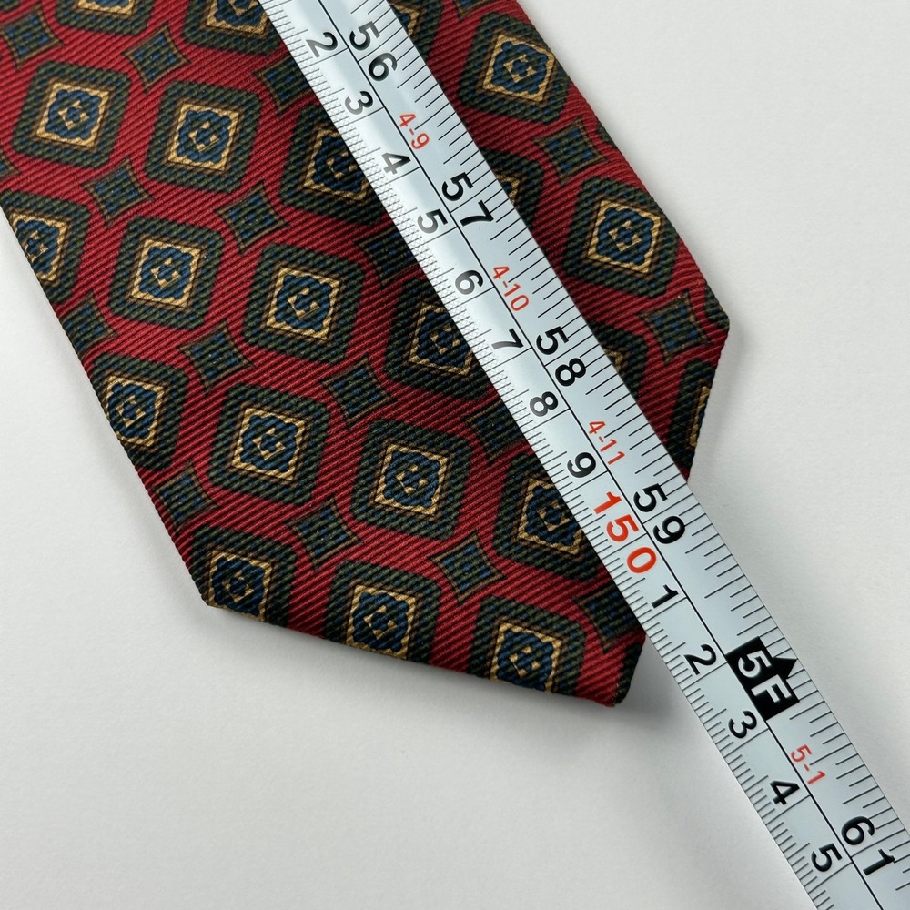 Vintage Brooks‎ Brothers Makers and Merchants Burgundy Geometric Silk Tie USA - Picture 8 of 8